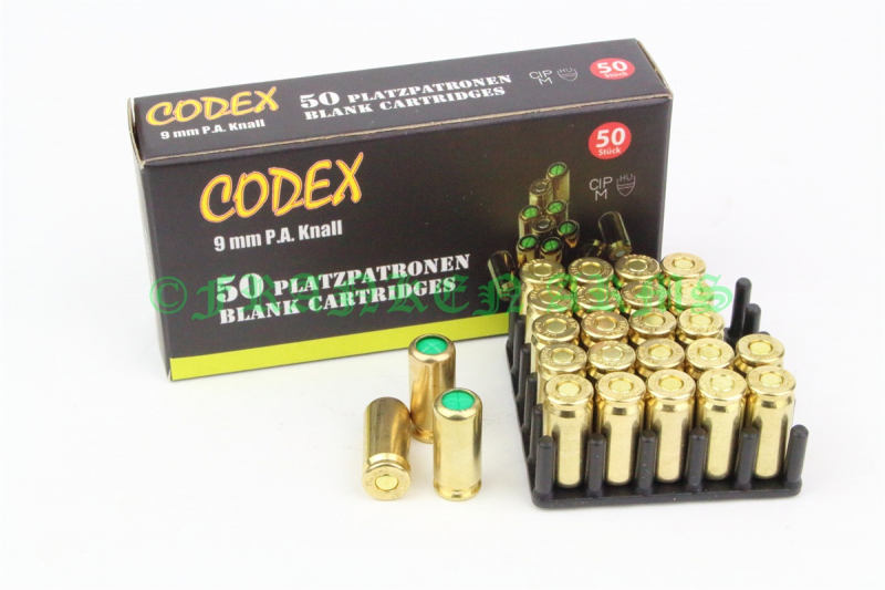 Codex 9mm P.A.K 50 Stück Platzpatronen Versandkostenfrei – Bild 1
