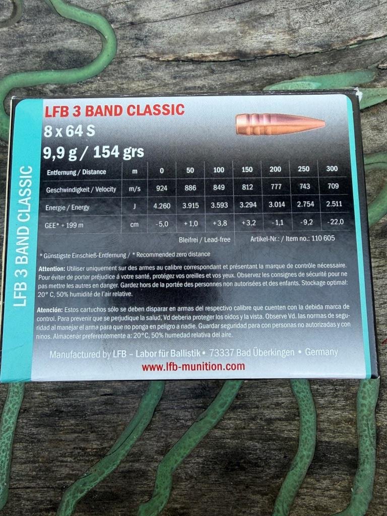 Munition LFB Labor für Ballistik 8x64S 100 Schuss 10 Schachteln – Bild 3