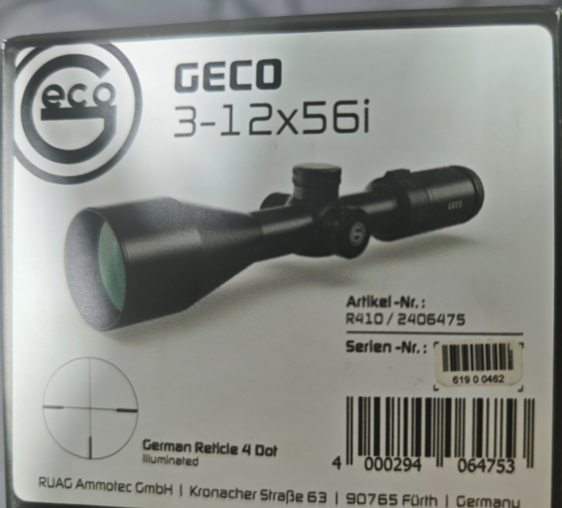 Geco 3-12x56i Zielfernrohr, Absehen 4i – Bild 5