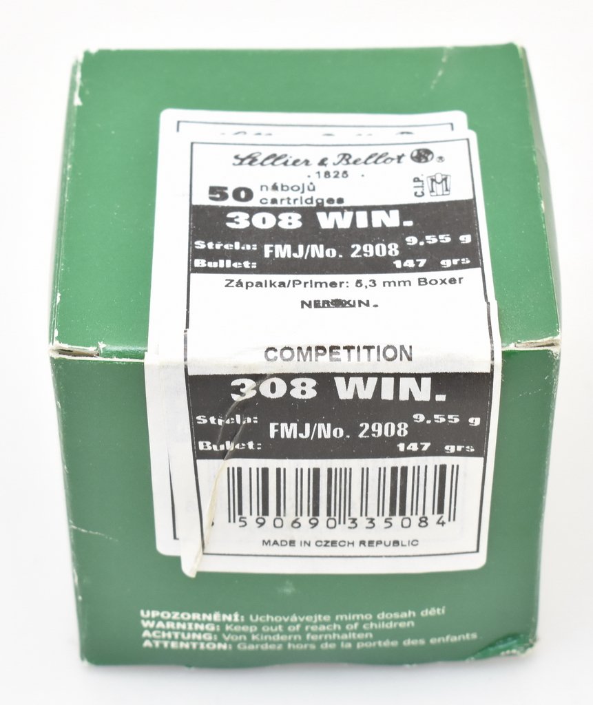 50 S&B Patronen .308 Win. Vollmantel 147gr. – Bild 1