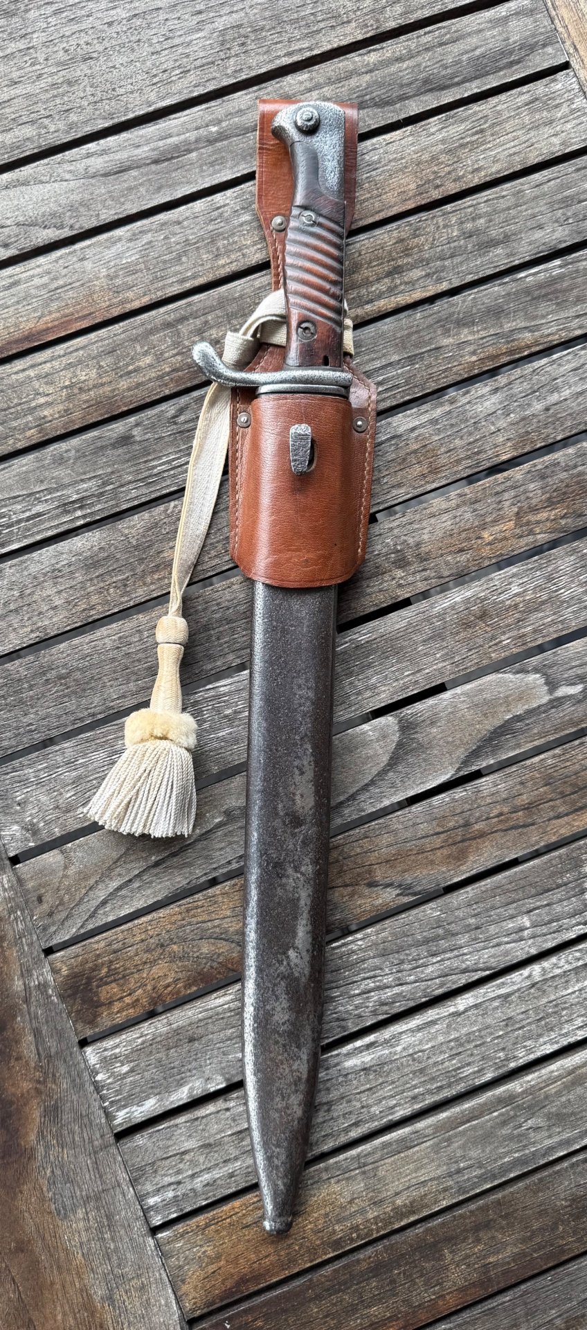 Seitengewehr Bajonett M 98/05 mit Sägerücken und Koppelschuh Portepee Simson Suhl – Bild 1