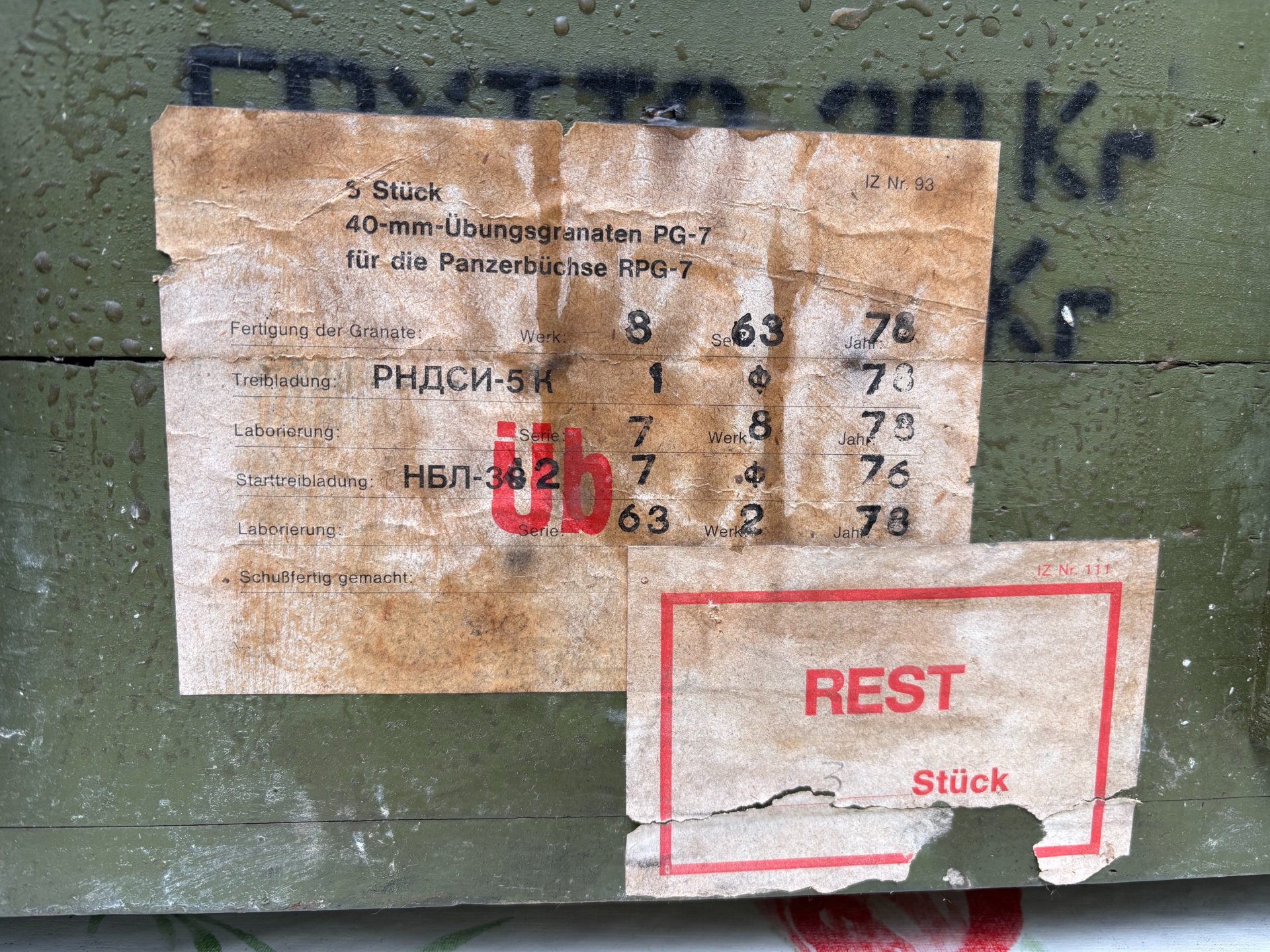 Panzerfaust Panzerbüchse RPG 7 Kiste Transportkiste für Übungsgranaten – Bild 4