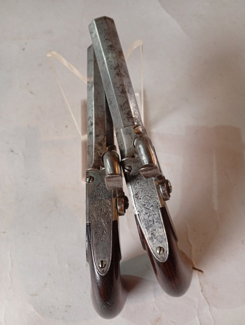Superbe paire de pistolets de salon / de tir à percussion (Époque XIXe siècle) – Bild 6