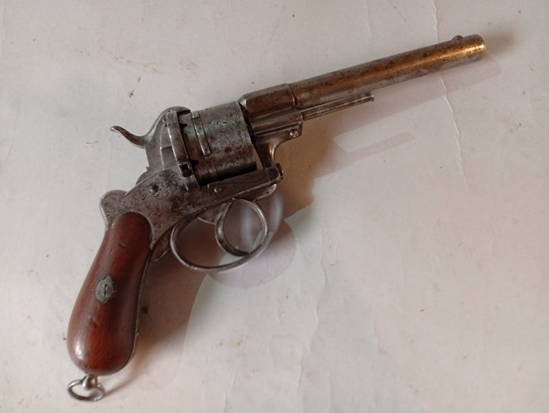 Rare revolver Lefaucheux à broche à Mire déportée, calibre 9 mm – Bild 2
