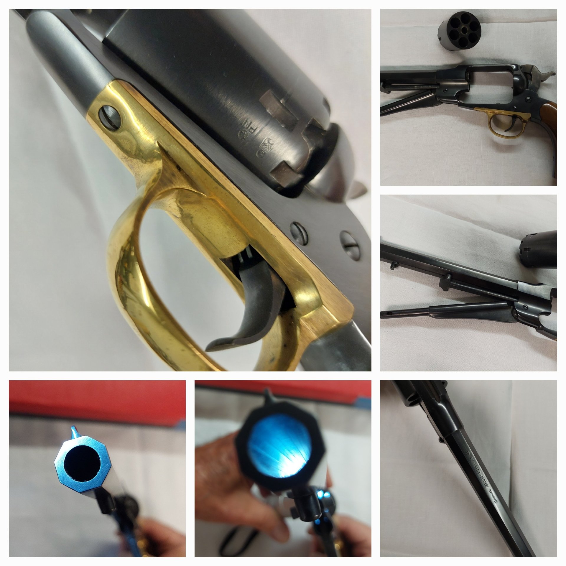 Rem. Replika New Army Mod. 1859 Kal.44 Vorderlader Revolver Pulverfläschchen Schwarzpulver Trommel – Bild 4