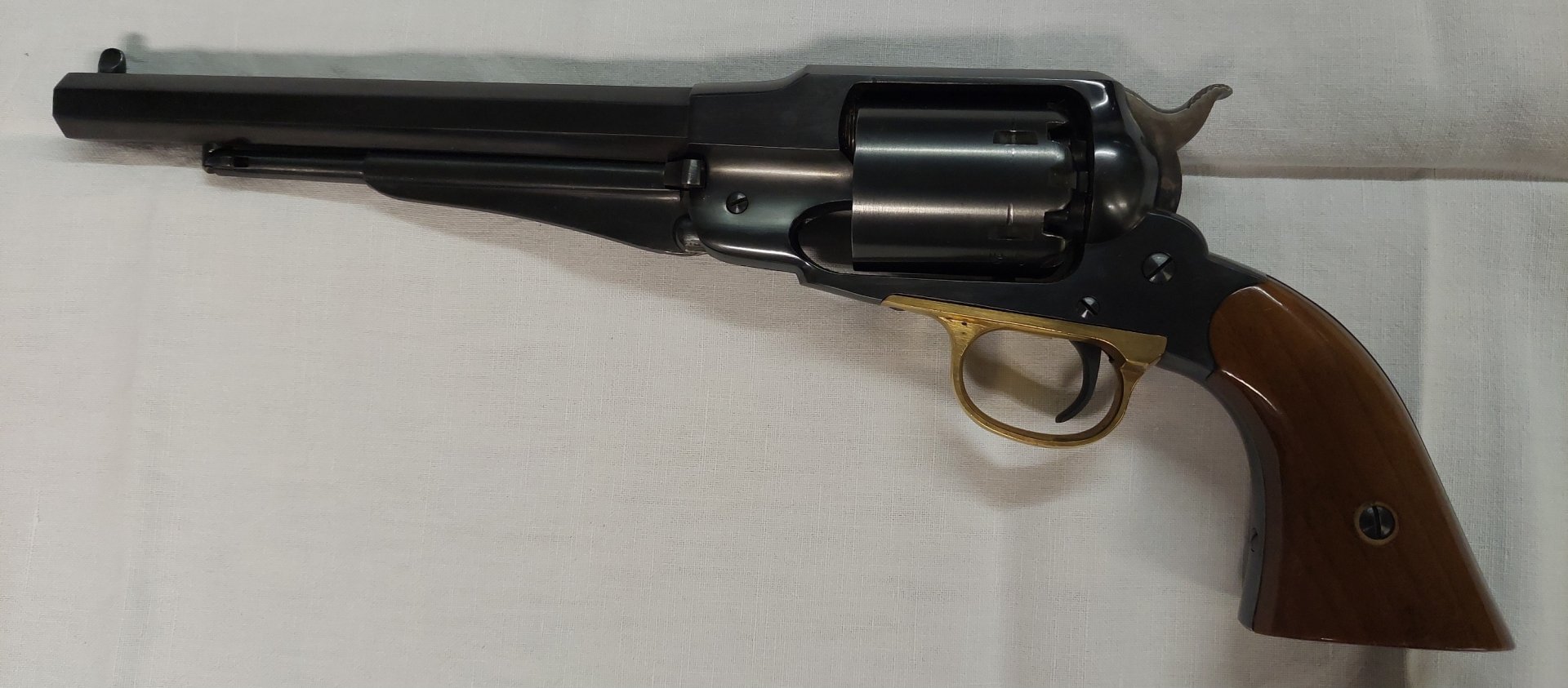 Rem. Replika New Army Mod. 1859 Kal.44 Vorderlader Revolver Pulverfläschchen Schwarzpulver Trommel – Bild 3
