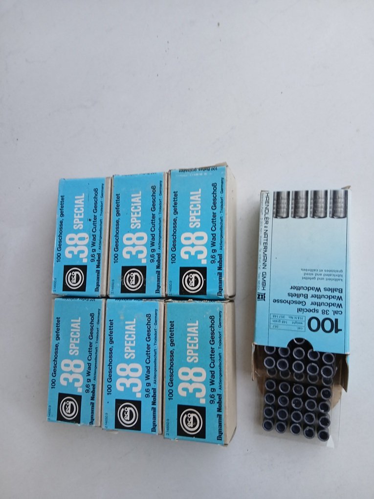 6 Packungen a 100 Stück Geco und eine Packung H&N Geschosse Kal. .38 WC – Bild 3