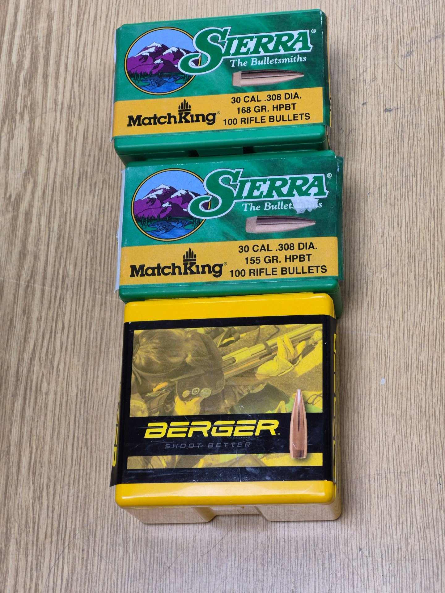 Cal. 30 Testpack, verschiedene Gewichte und Hersteller (Sierra, Berger) – Bild 2