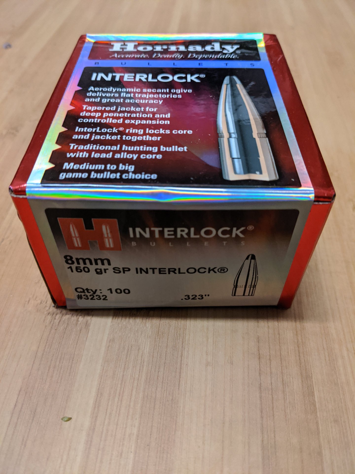 Hornady Interlock 8mm .323 150gr Geschosse – Bild 1