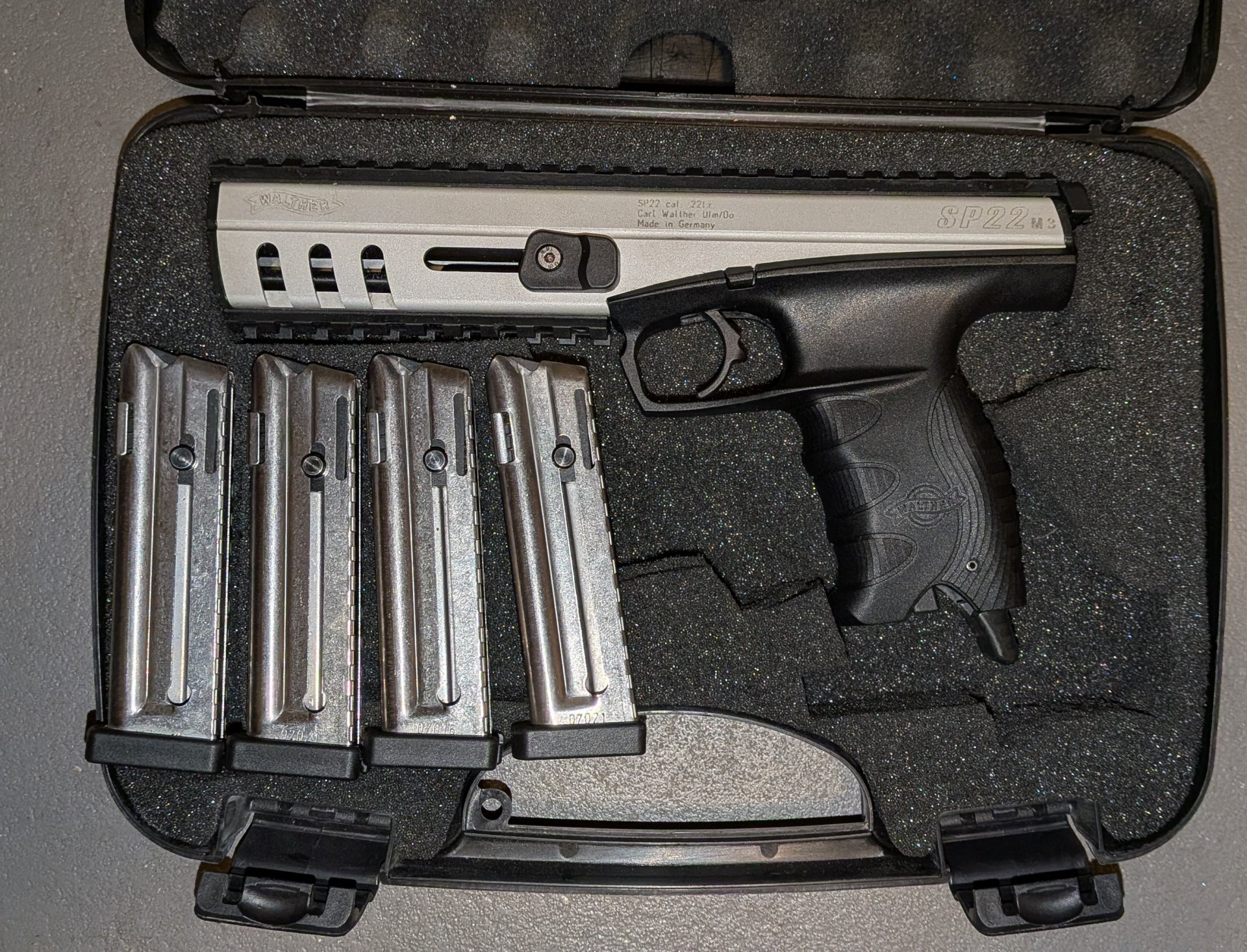 RARITÄT Walther SP22 M3 FULL SET! 4 Magazine, Koffer, Werkzeug, Original Rechnung – Bild 1
