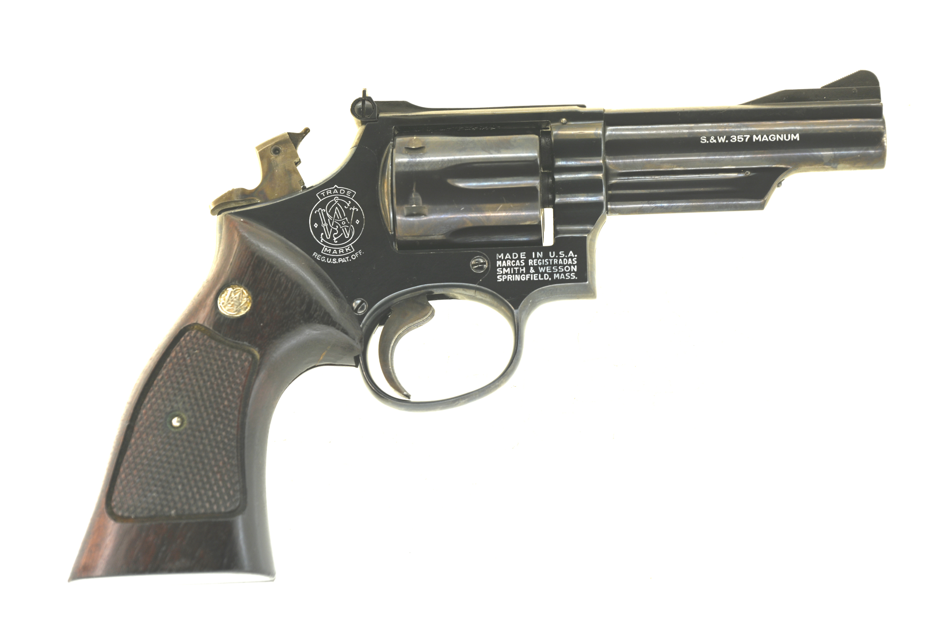 Combat - Revolver Smith & Wesson Mod. 19-3 Kal. .38 Special/.357 Magnum, Bj. 1982, 4 Zoll, prima! – Bild 1