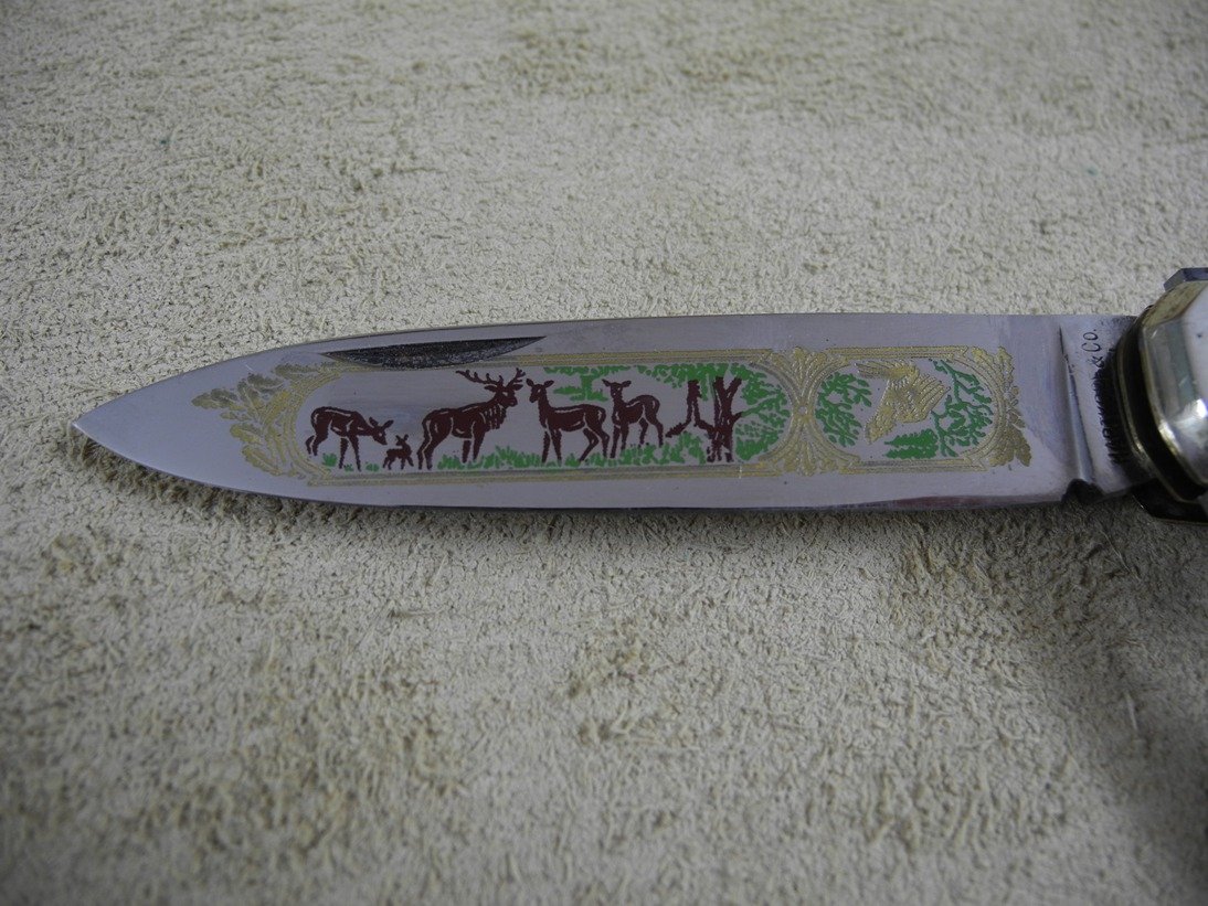 Hartkopf Jagdtaschenmesser, Messer mit Farb-Ätzung, Taschenmesser – Bild 2