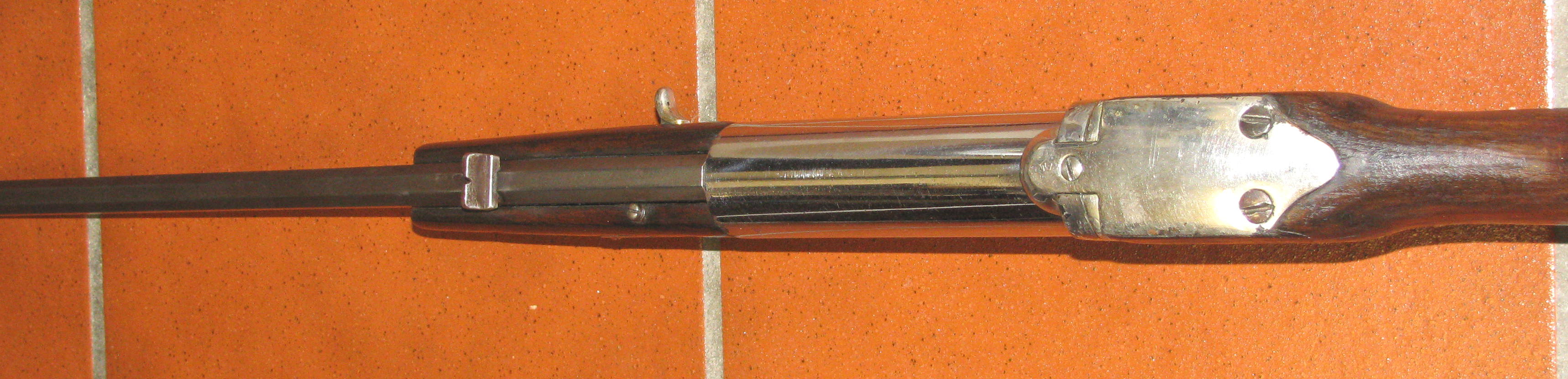 Sehr altes Luftgewehr in 6,35mm, noch in guten Zustand, wahrscheinlich Manteuffel – Bild 4