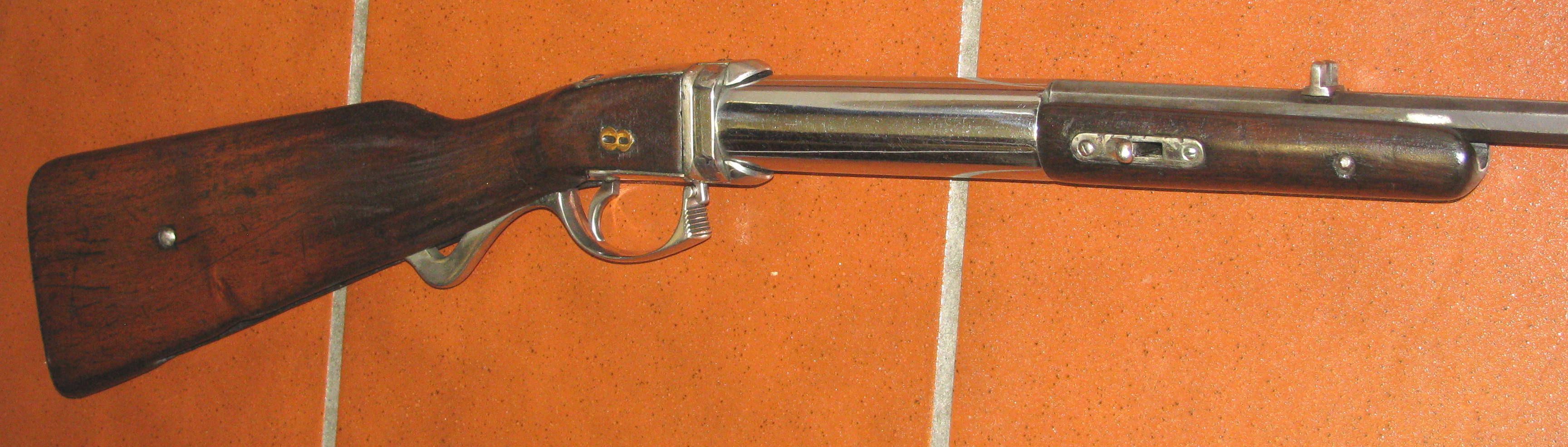 Sehr altes Luftgewehr in 6,35mm, noch in guten Zustand, wahrscheinlich Manteuffel – Bild 6