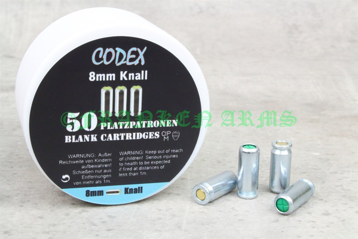 Codex 8mm Knall 50 Stück Platzpatronen – Bild 1