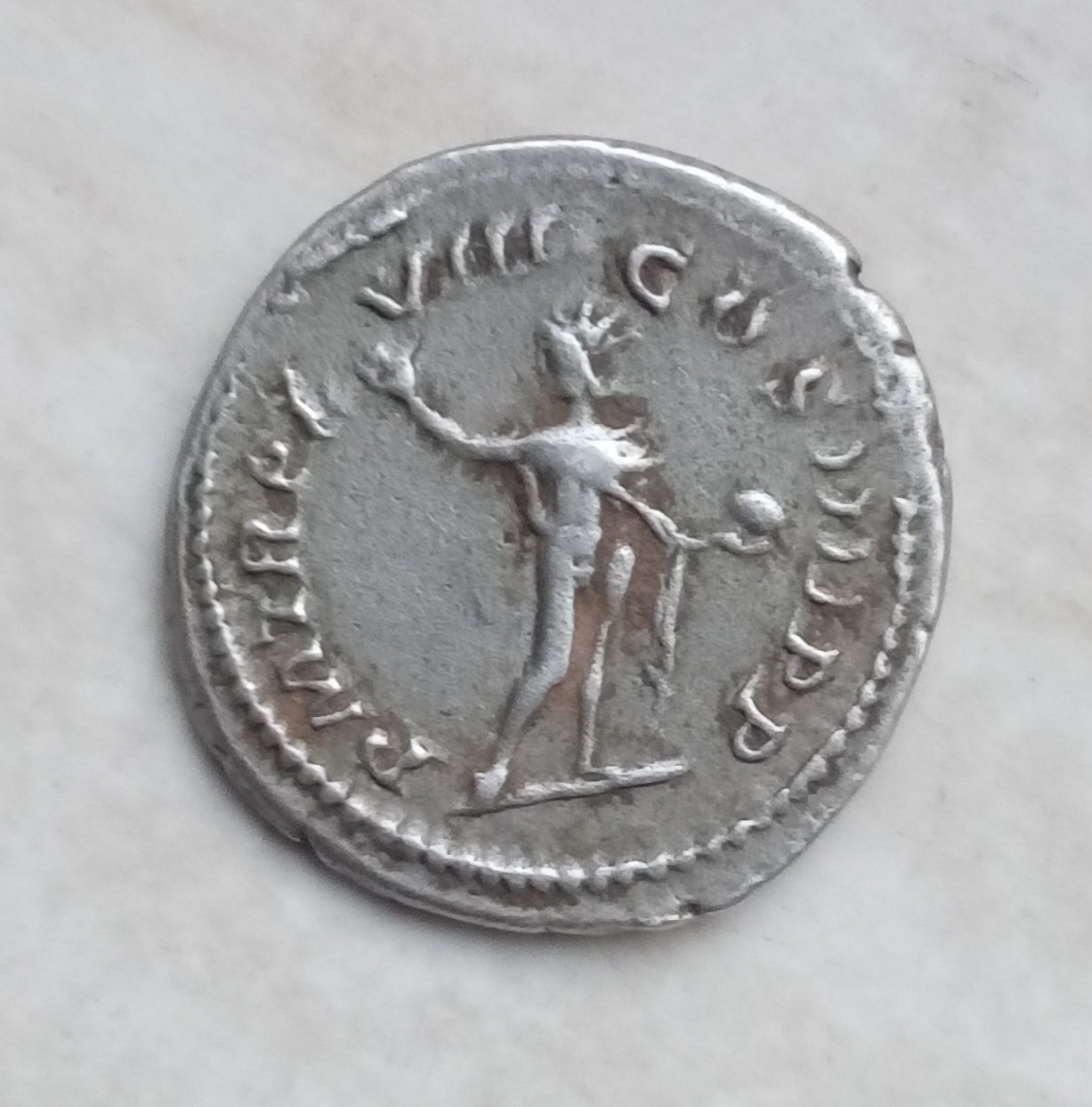 Römischer Dolch, sowie Silbermünze,Antoninian des Kaiser Caracalla – Bild 6