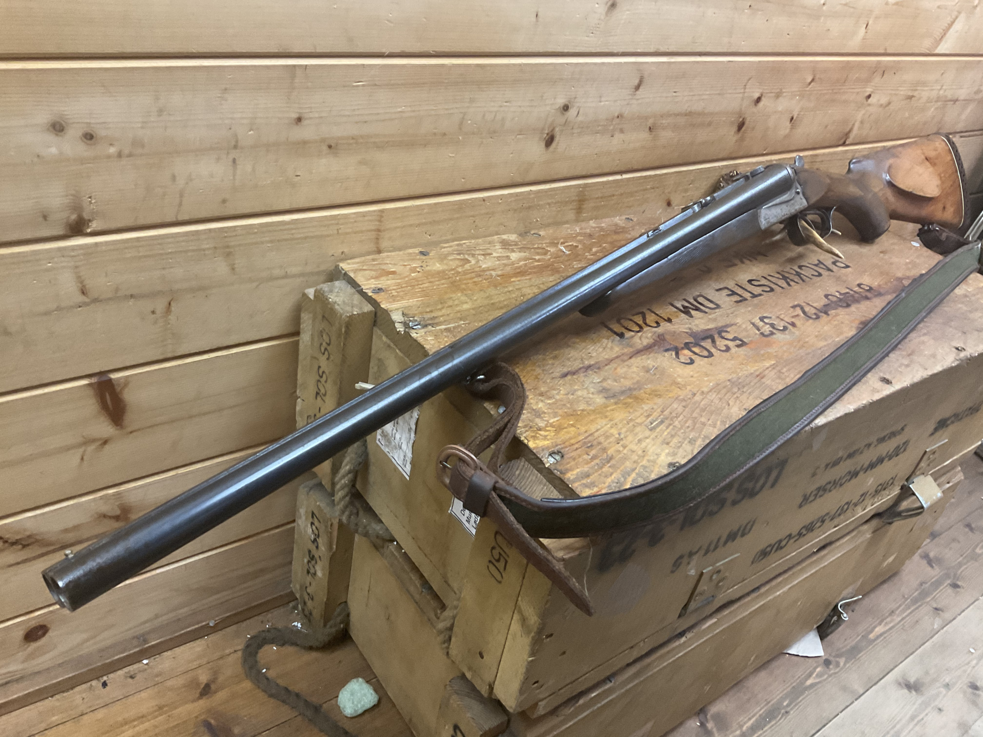 Doppelflinte Fortuna Suhl Kal. 12/70, 12/70 mit Lederriemen – Bild 3