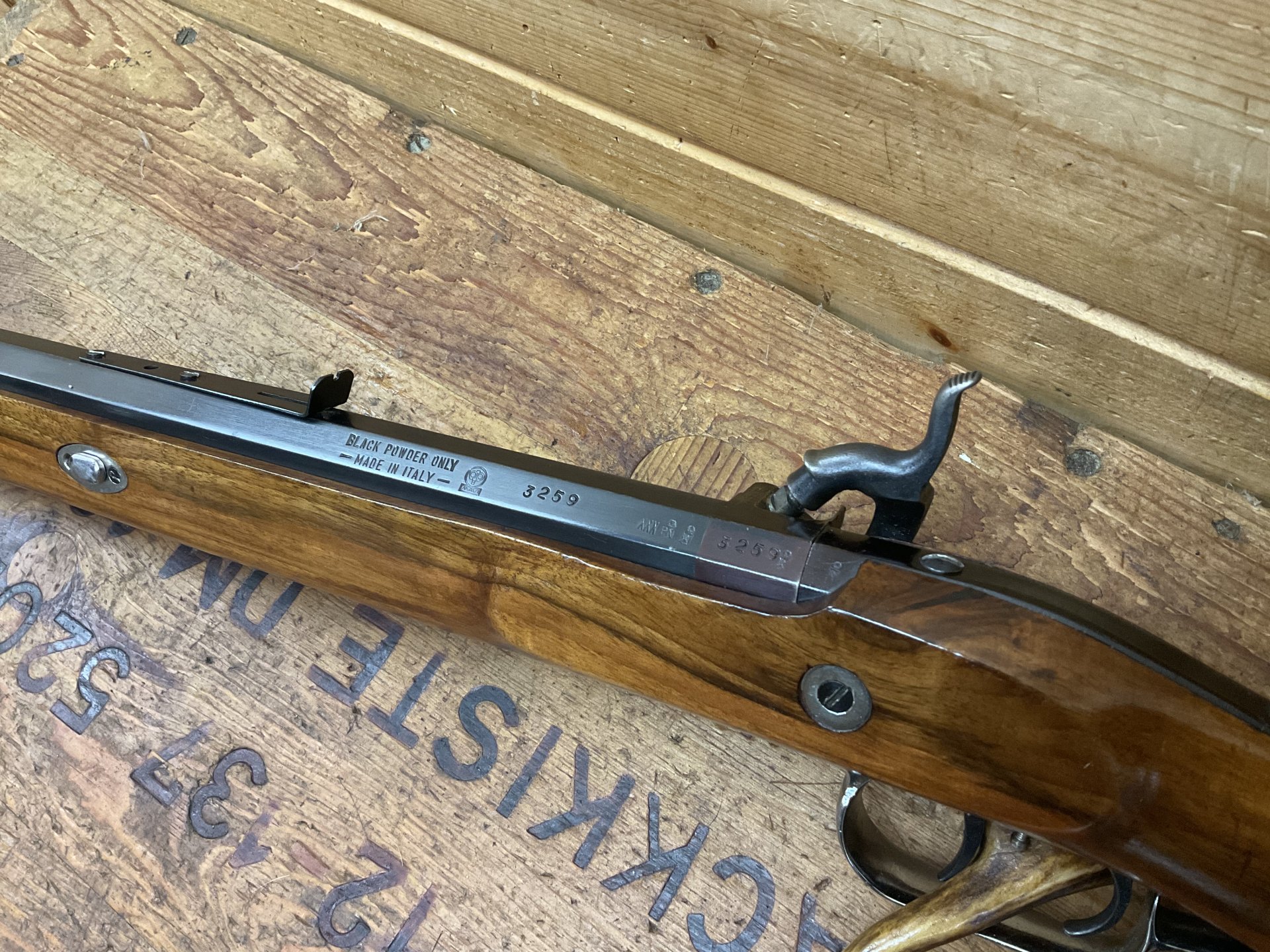 Vorderlader Perkusion MAVI Hawken Rifle, Cal.45, schwehrer Lauf! metall Putzstock! super Zustand! – Bild 2