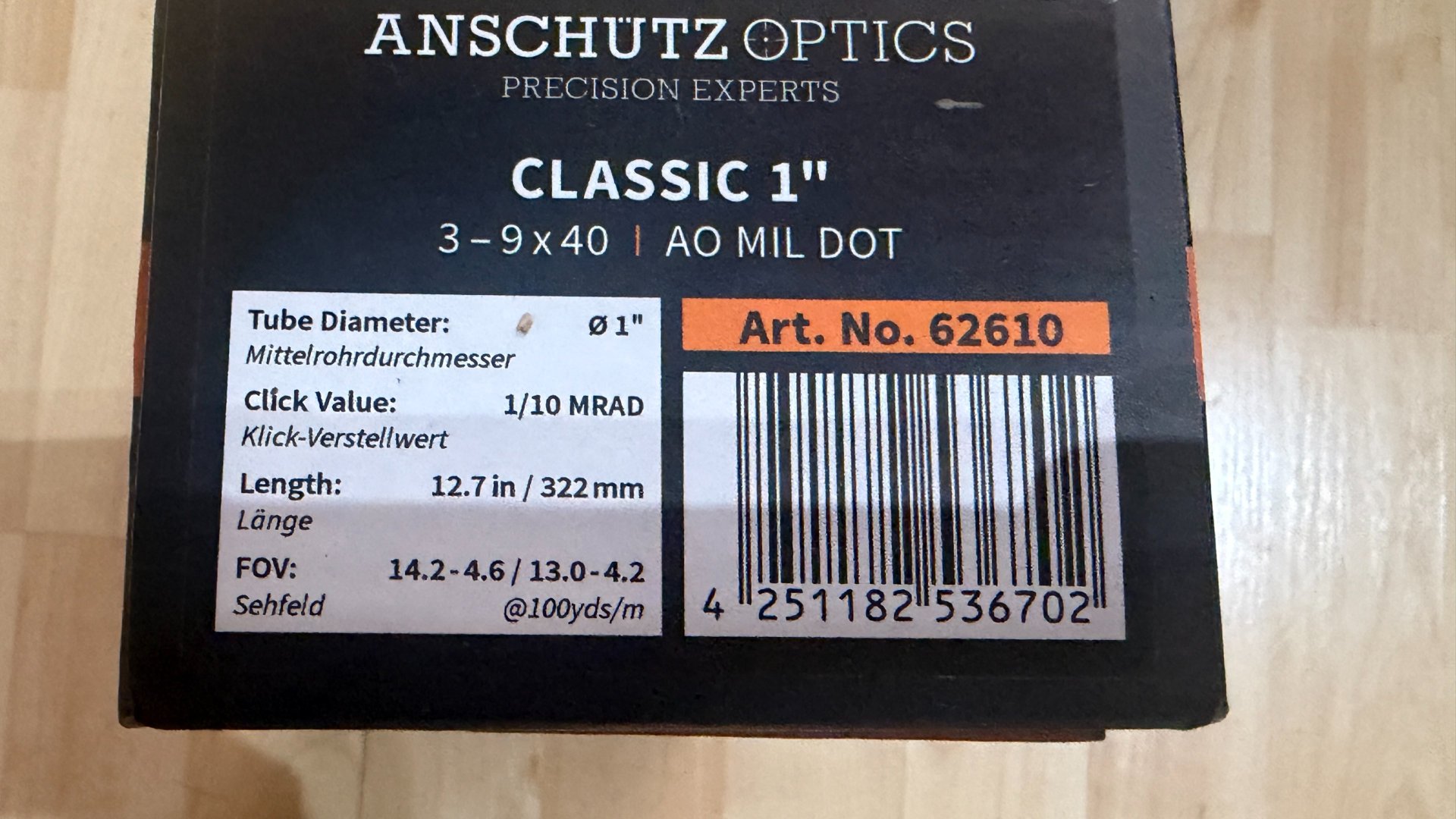 Zielfernrohr Anschütz Optics CLASSIC 3-9x40 Neuwertig – Bild 2