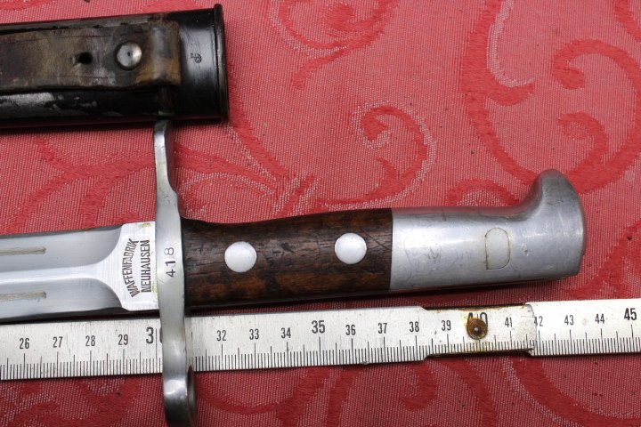 Schweizer Bajonett M1889."Waffenfabrik Neuhausen" Gewehr G89 G96/11 G11 – Bild 2