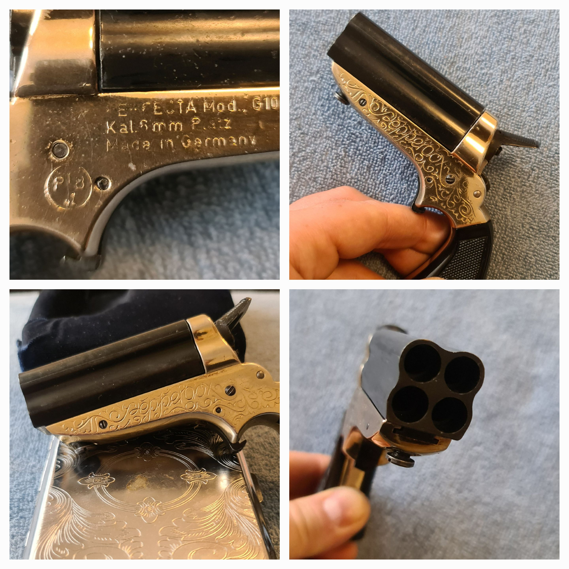 Derringer, Perfecta G100 Maverick "Bündelrevolver" , Pepperbox , PTB 42 mit OVP und Anleitung – Bild 5