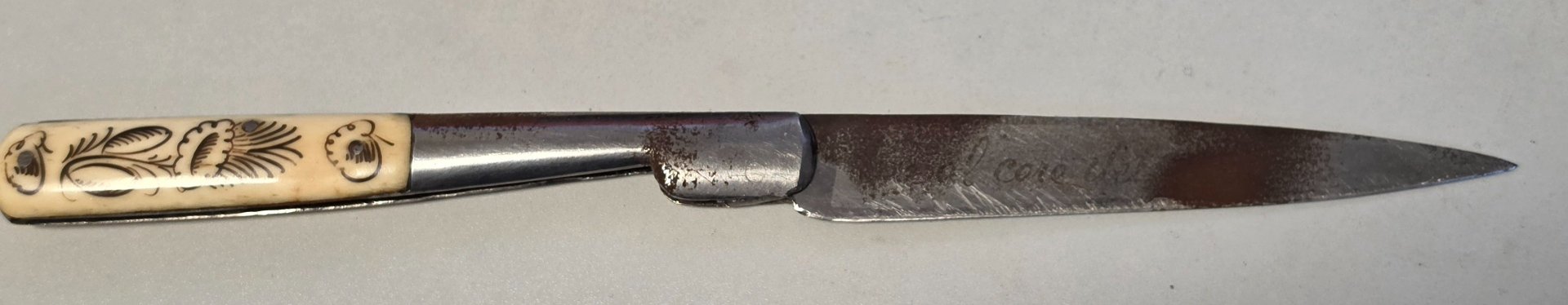 Antikes korsisches Vendetta-Messer – Campi Frères Ajaccio – 19. Jh. (ca. 27cm) – Bild 4