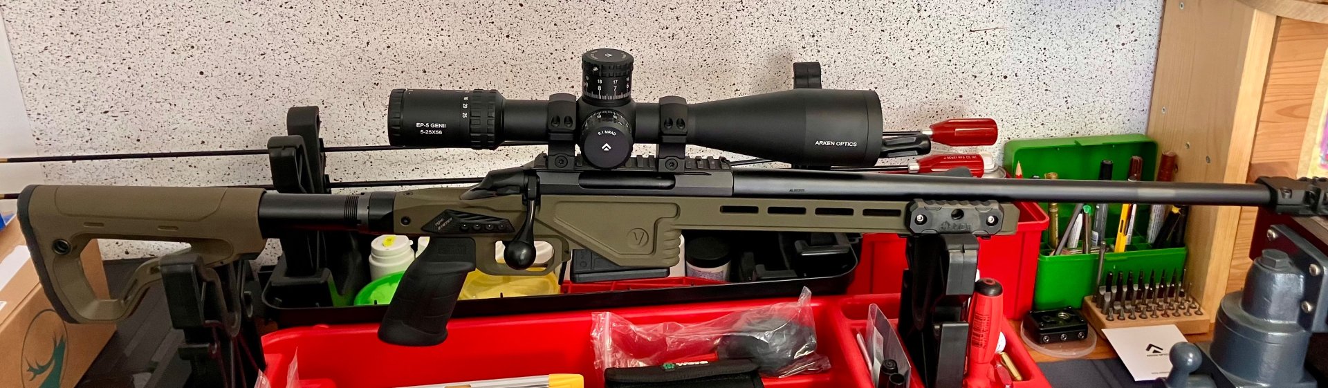 Vision Hybrid Chassis SA RH Olivgrün Tikka T3 / T3x, AICS Mag, MDT Griff, Thumb Rest, Hera Buttstock – Bild 3