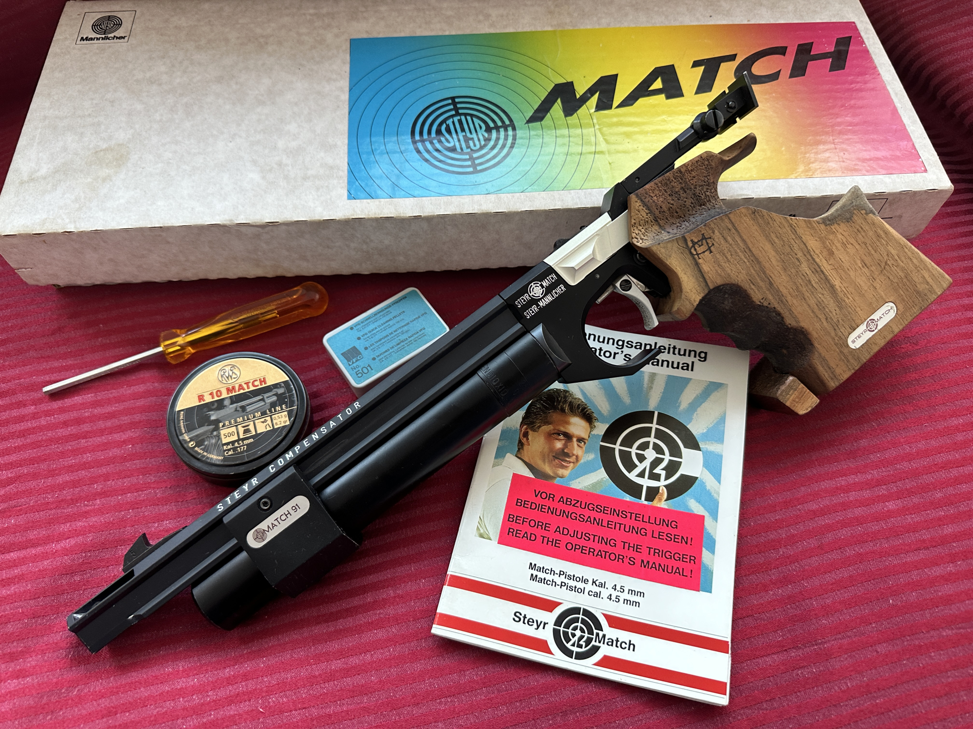 ==>Stey Mannlicher Match 91 - 4.5 mm komplett Sehr gut 1A Präzision Loch in Loch ! Selten-Sammler !! – Bild 1