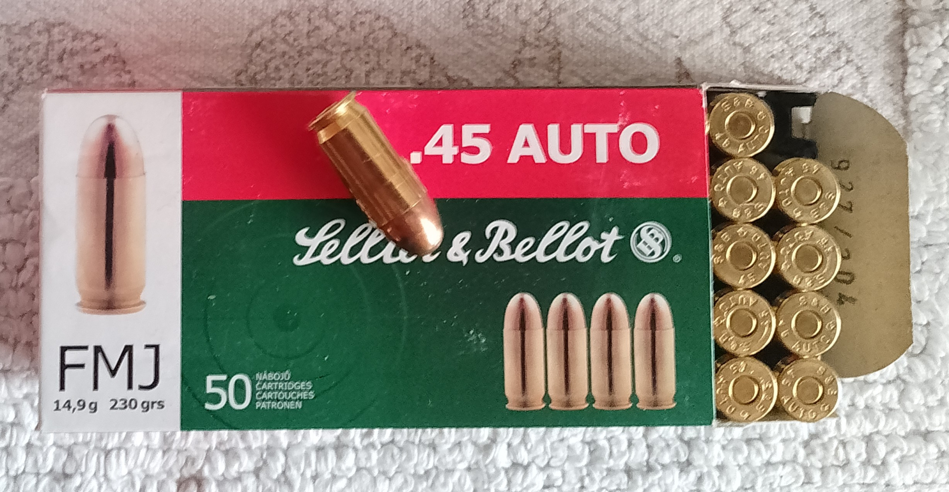 .45 ACP S&B VM 230grs Munition , Sellier & Bellot , für Colt,S&W,Bul,CZ,Beretta,Ruger,Peter,SVI,STI – Bild 1