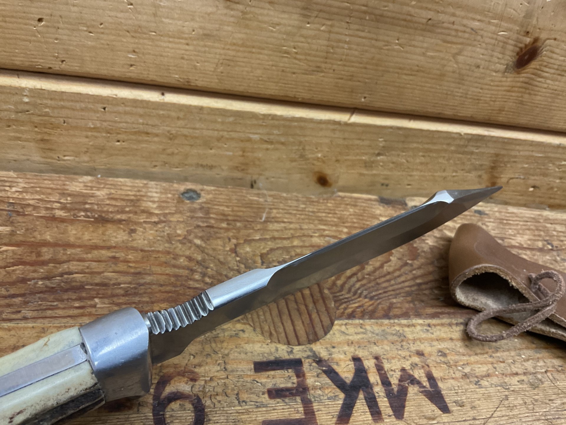 HUBERTUS HUNTER Hirschhorn original Solingen mit LederScheide und Parforce Messer !!! – Bild 4