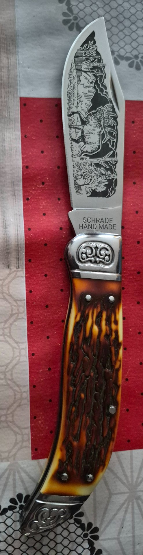 Schrade Klappmesser limitiert Hirsch Jagdmesser Jagd – Bild 2