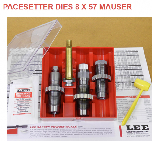LEE 3-Die-Pacesetter LangwaffenMatrizensatz-SET FullLength 8x57 Mauser 8mm x 57 IRS 8x57IS JS #90544 – Bild 1