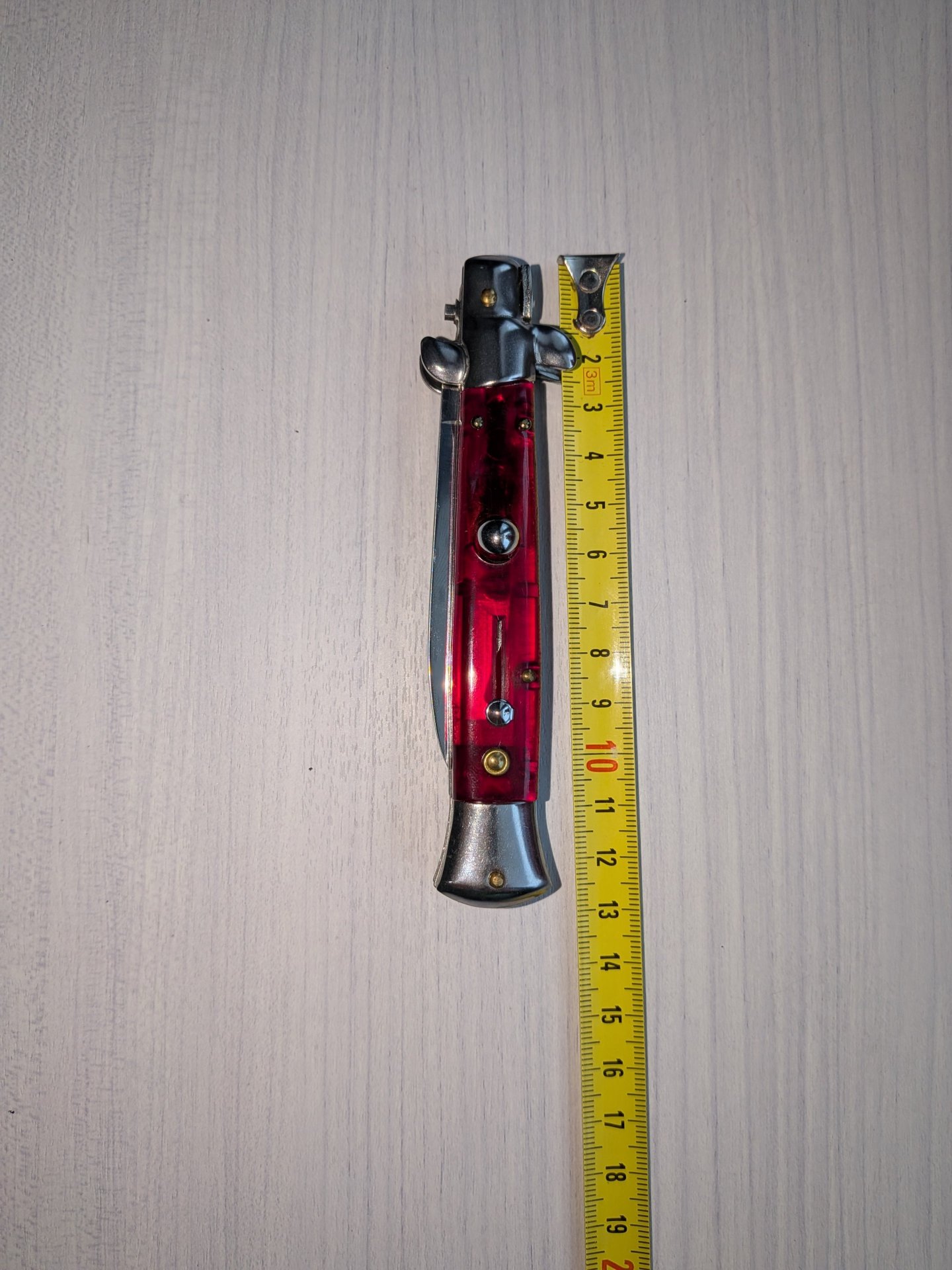 Springmesser Haller Stahlwaren mit rotem Griff – Bild 3