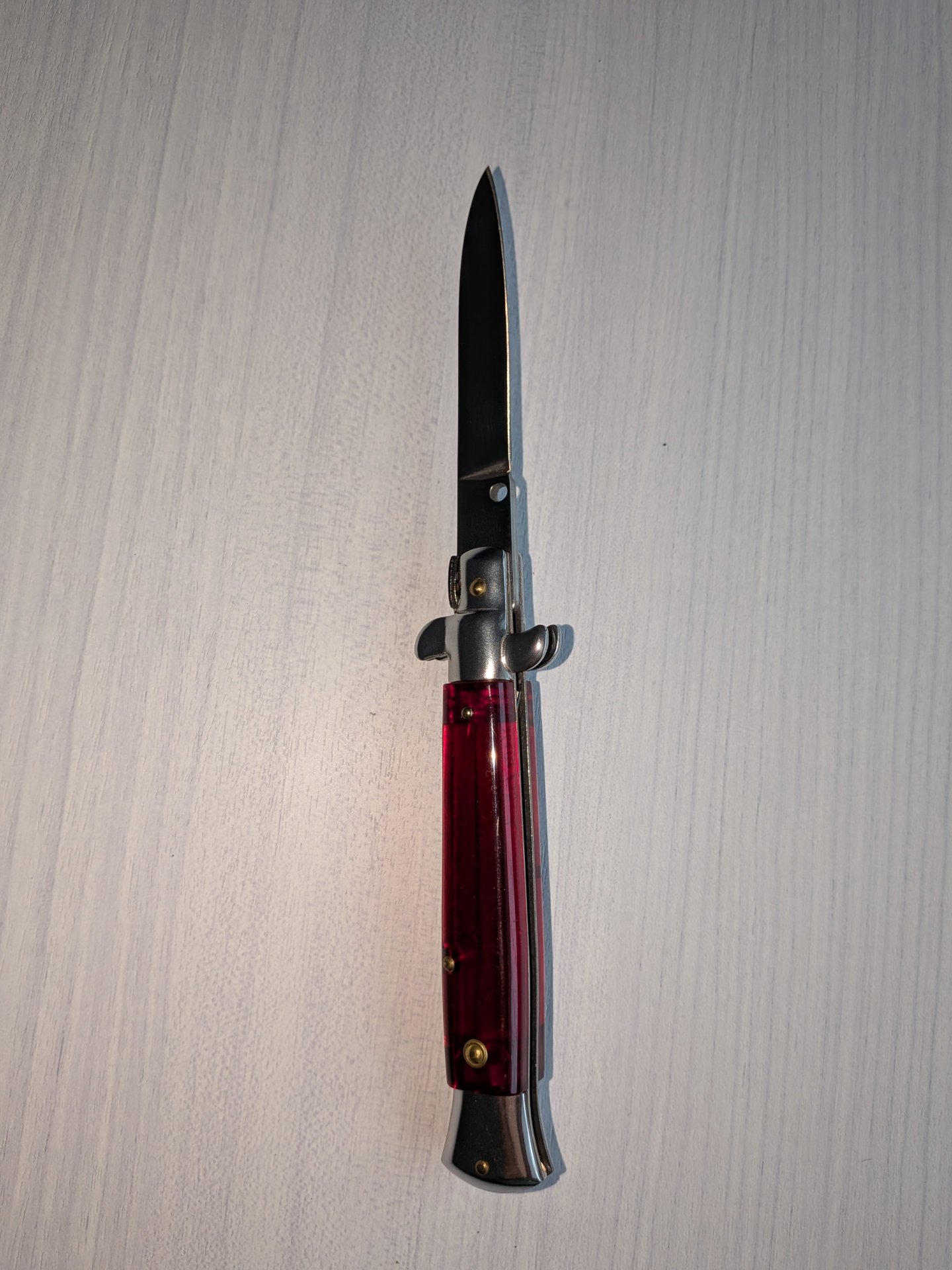 Springmesser Haller Stahlwaren mit rotem Griff – Bild 1