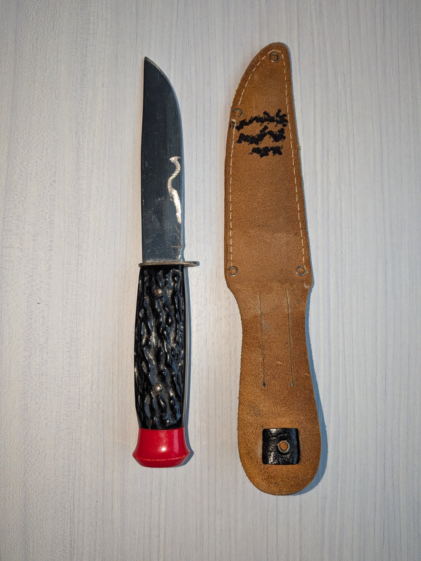 Jagdmesser Rostfrei Solingen mit Lederscheide – Bild 2