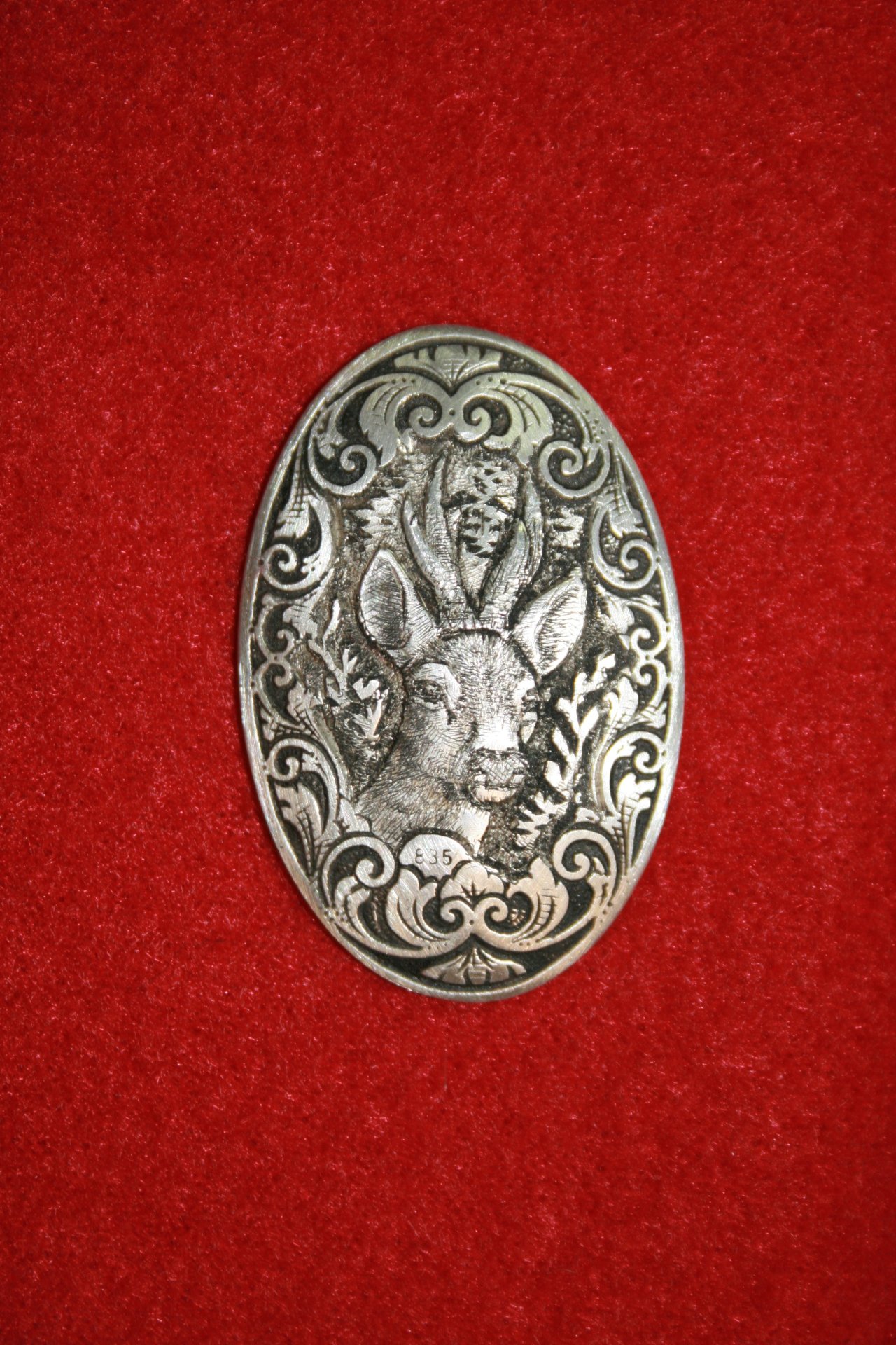 Pistolengriffkäppchen "Bock" Silber " 835 er – Bild 1