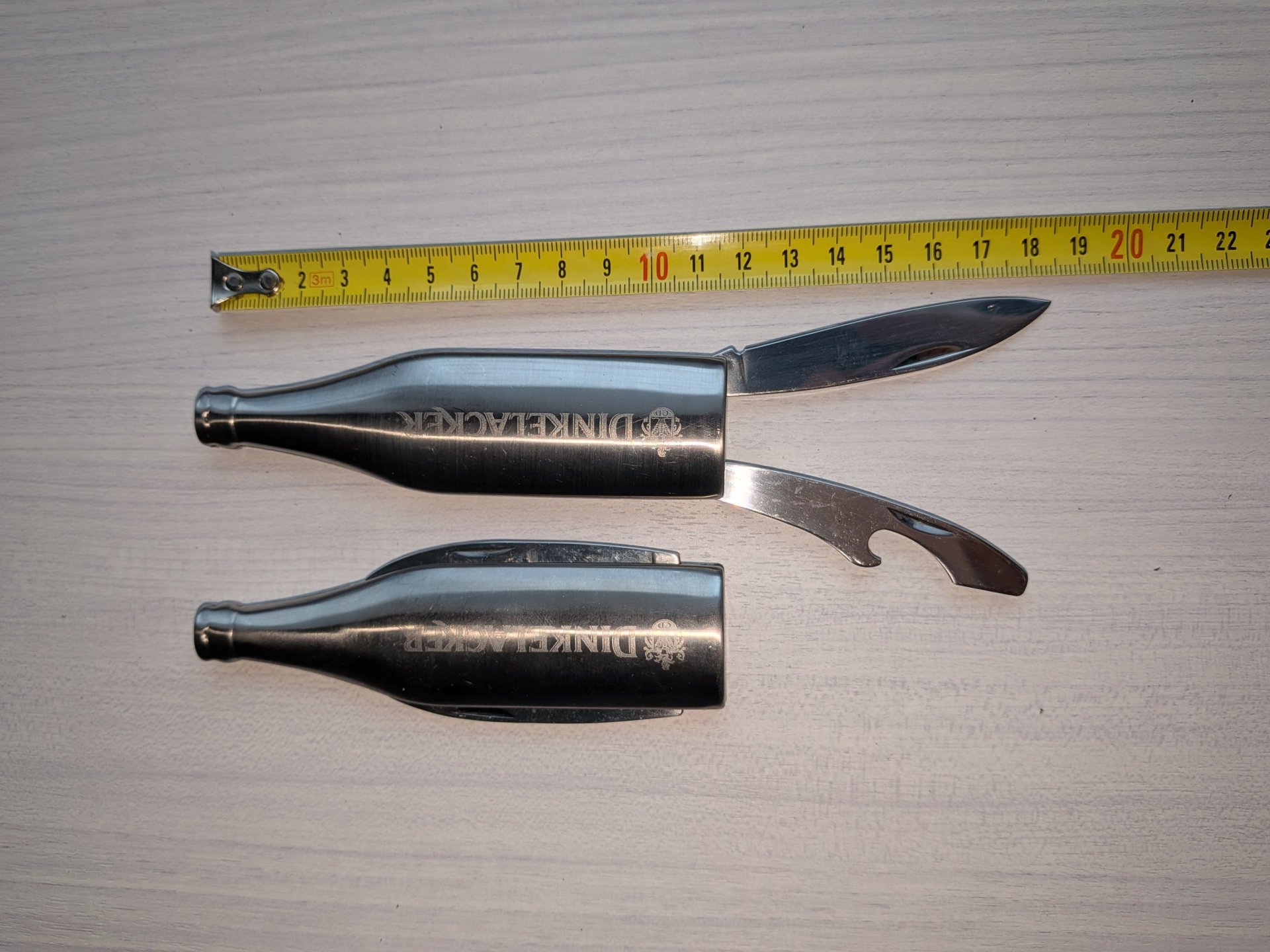 Taschenmesser in Flaschenform Dinkelacker Flaschenöffner – Bild 2