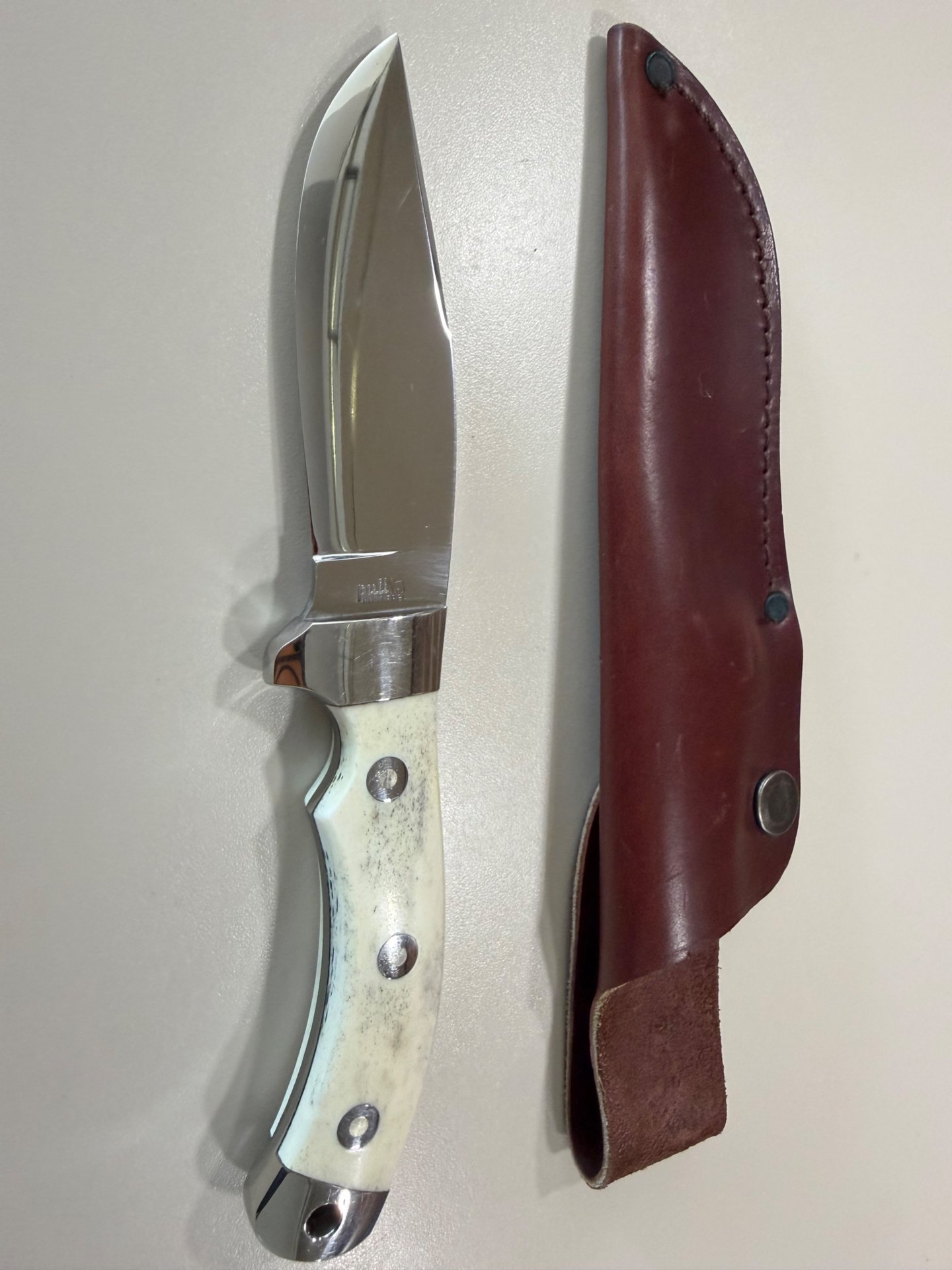 Handgefertigtes Puli Jagdmesser / Outdoormesser – Echter Knochengriff – NEUWERTIG – Bild 1