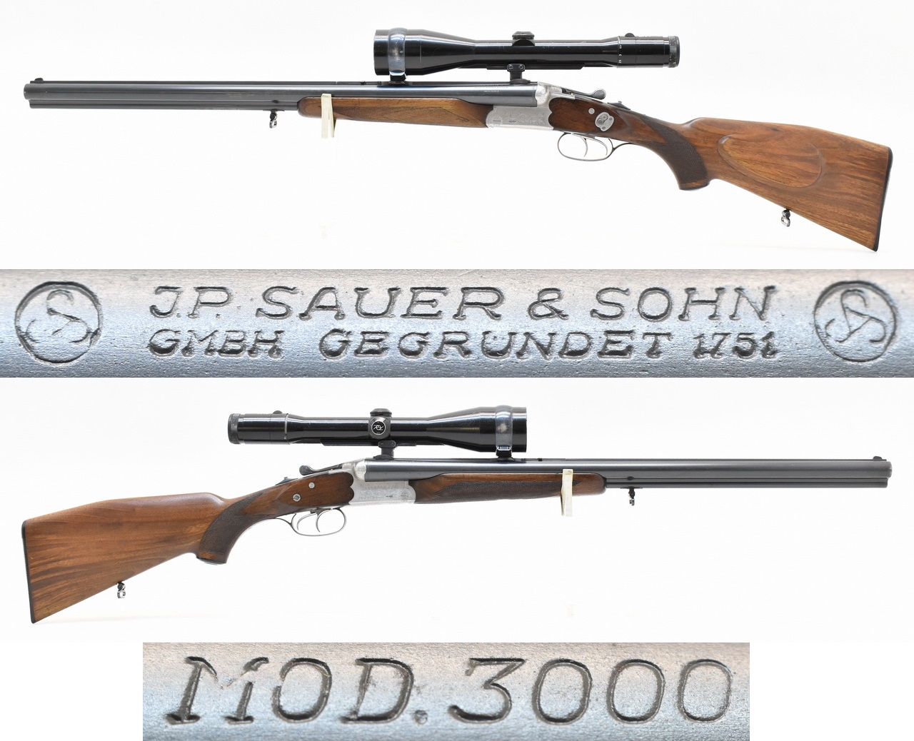 SAUER & SOHN Drilling Modell 3000 Kal. 12/70 - 7x65 R mit E.- Lauf .22 Mag. & ZEISS ZF 2,5-10x52 T* – Bild 1