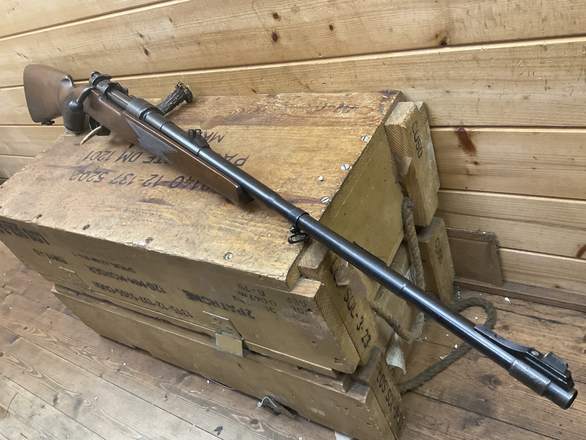 Repetierbüchse Mauser K98 "swp45" Stufenlauf Kal. 8x57IS! Schmetterlingvisier!!! – Bild 6