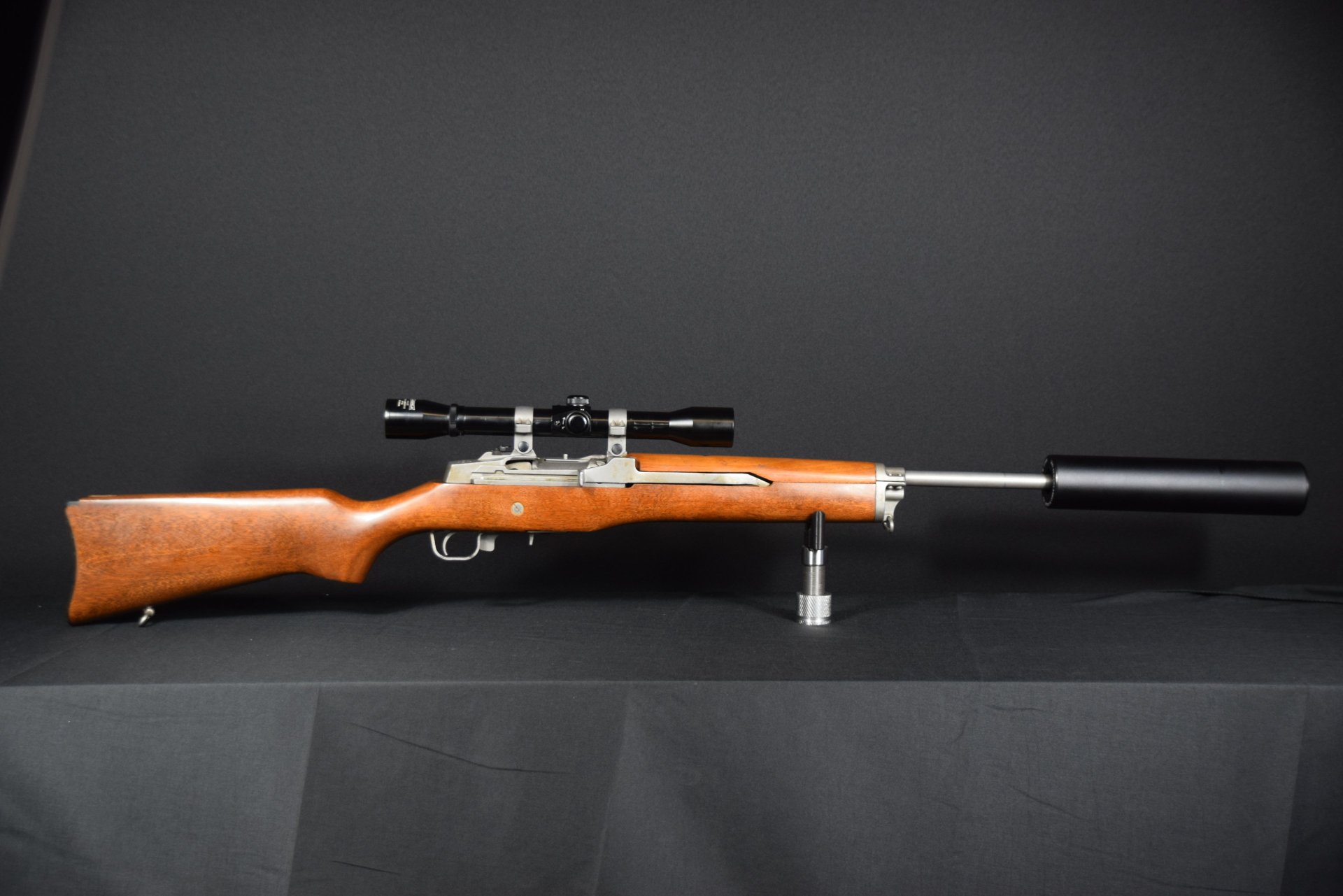Ruger Mini-14 Ranch Rifle Stainless .223 Rem mit JAKI Schalldämpfer und Zielfernrohr – Bild 1