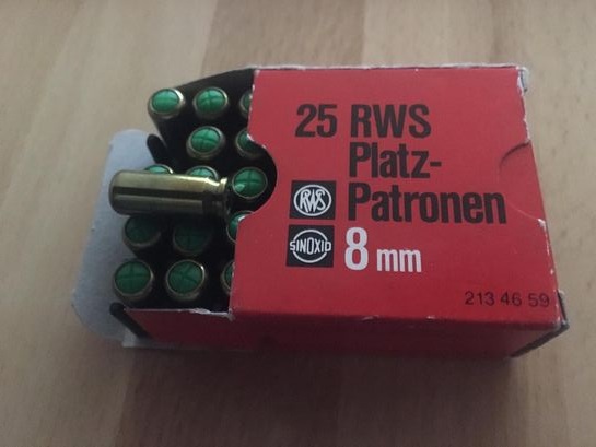 Alte RWS 8mmK Knallpatronen! 25 St. Schachtel! – Bild 1