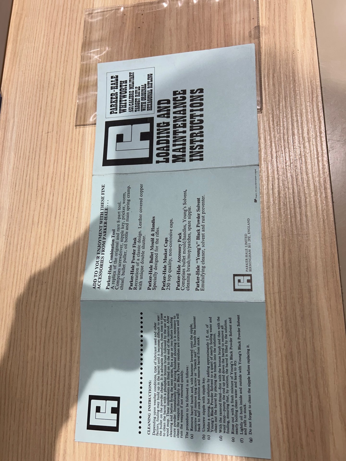 Parker Hale Instructions Whitworth (original) – Bild 1