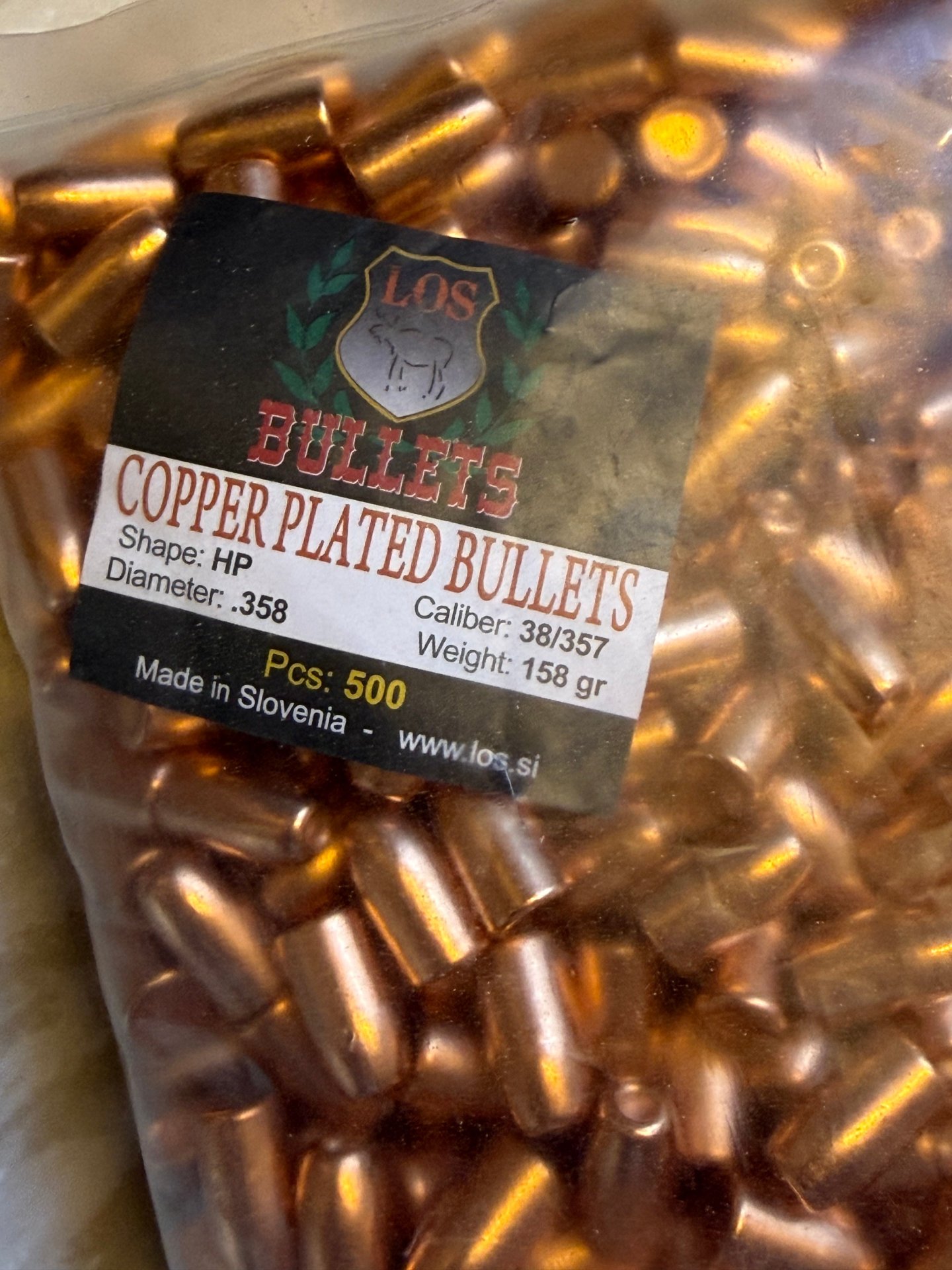 500 LOS Geschosse .38 / .357 (Dia: .358) 158gr HP – Bild 1