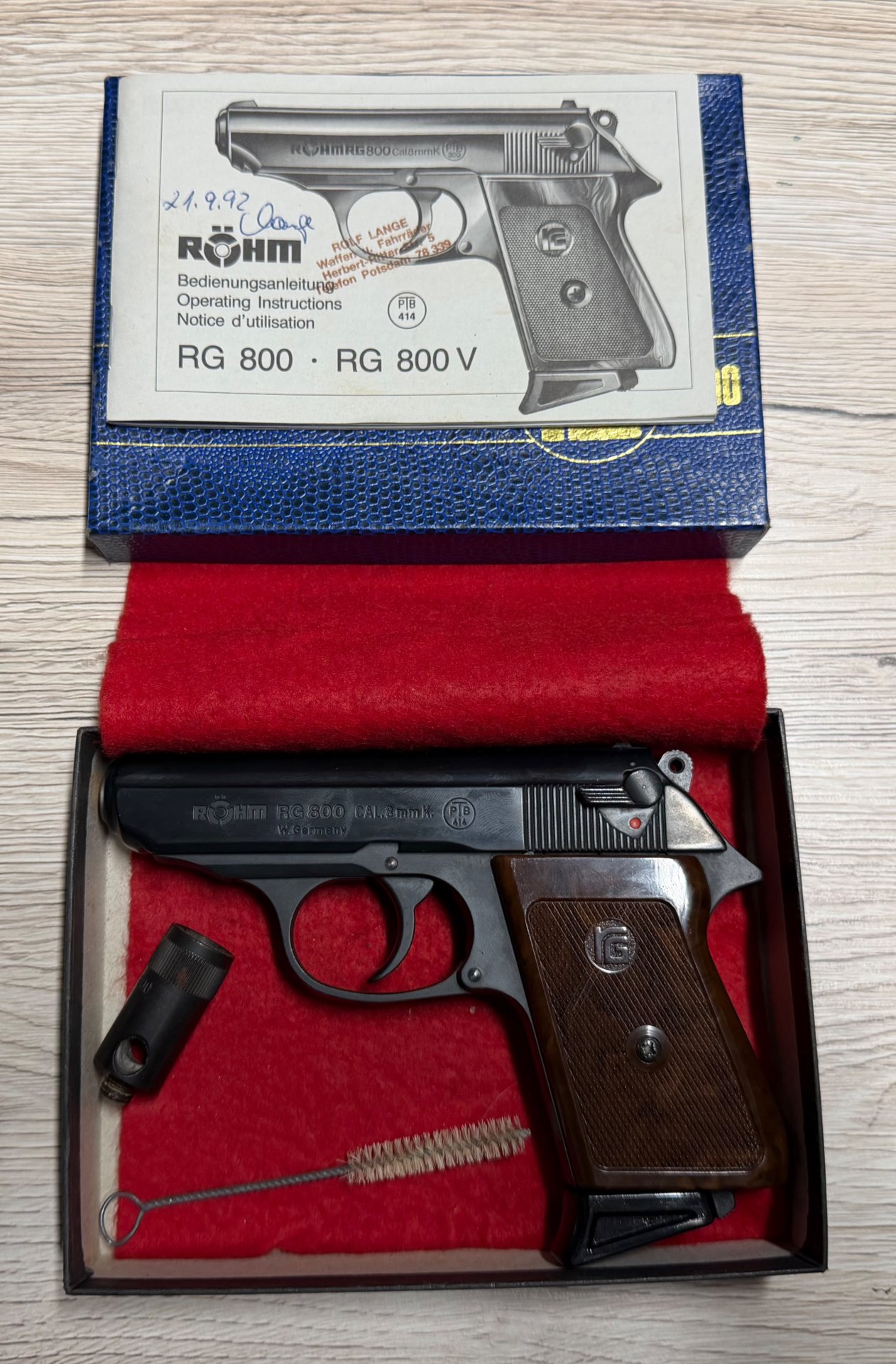 RÖHM RG 800 CAL. 8mm K. PTB 414 W.Germany - Komplettset OVP - Sammlerzustand – Bild 1