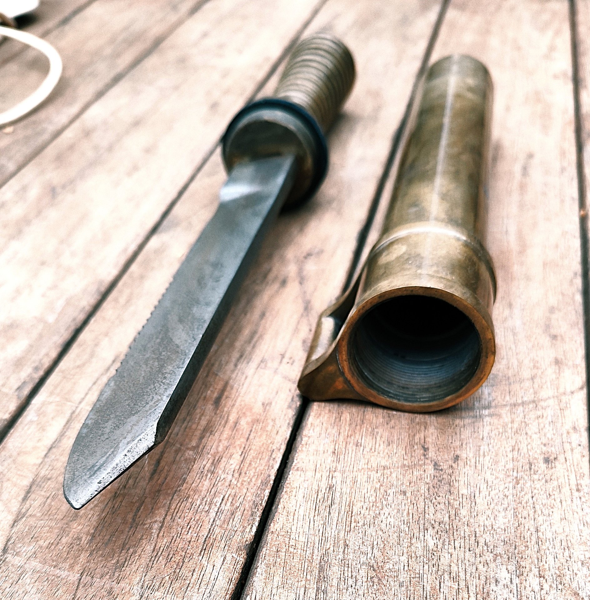 altes Tauchermesser Helmtaucher Marine NVA Dolch GST KSK Stasi -kein Bajonett – Bild 5