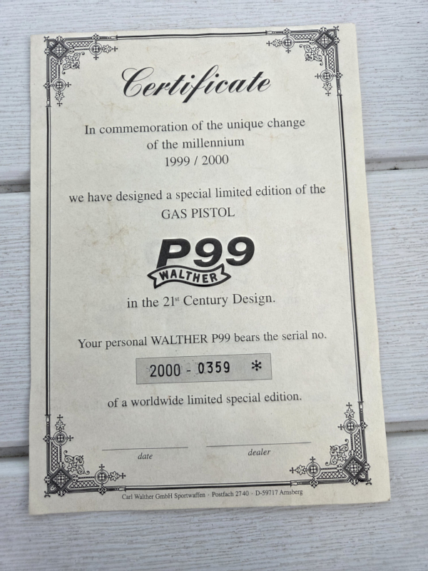 Walther Sondermodell Jahr 2000 Mod. P99 PTB 637 – Bild 4