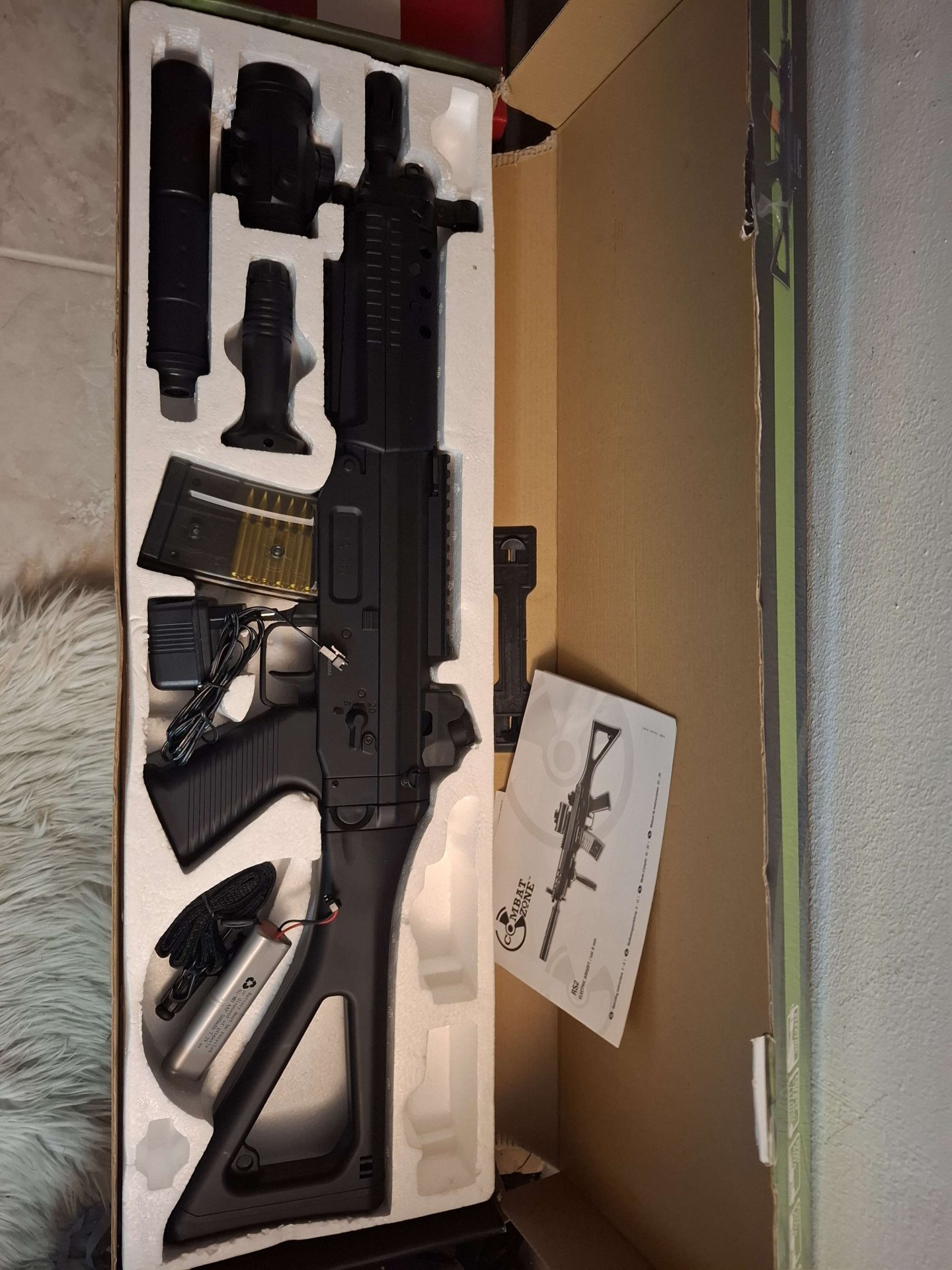 3x Airsoft Einsteiger Set: HK416 HW + CYMA CM.023 MP5 + Combat Zone RS2 (Funktionstüchtig!) – Bild 1