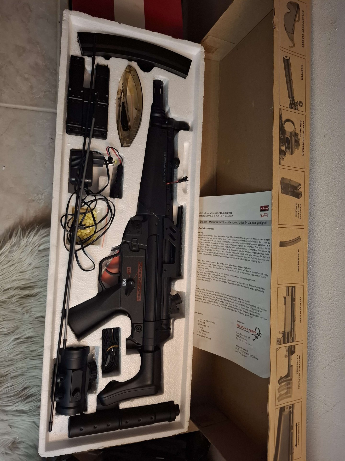3x Airsoft Einsteiger Set: HK416 HW + CYMA CM.023 MP5 + Combat Zone RS2 (Funktionstüchtig!) – Bild 2