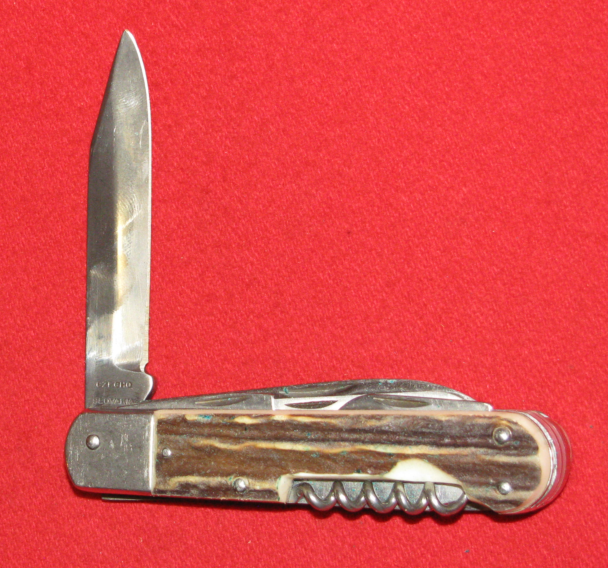 Mikov CZECHO SLOVAKIA Taschenmesser mit Horn und Lederscheide – Bild 4